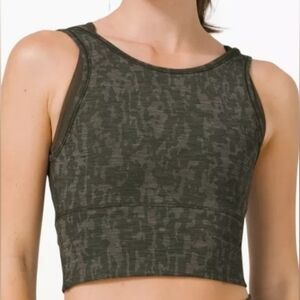 LULULEMON Power Pivot Tank & Wunder Train Tights Green Camo Set